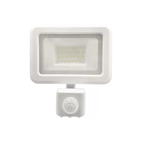 LED reflektor érzékelővel 20W, 1600 lm, 4000K semleges fehér, IP44, fehér, 128x149x41 mm - LF0122S