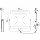 LED reflektor 10W, IP65, 900 lm, 4000K semleges fehér, fehér színű - LF2121
