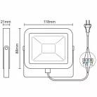 LED reflektor 10W, IP65, 900 lm, 4000K semleges fehér, fehér színű - LF2121