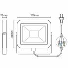 LED reflektor 10W, IP65, 900 lm, 4000K semleges fehér, szürke - LF2221