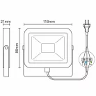 LED reflektor 10W, IP65, 900 lm, 4000K semleges fehér, szürke - LF2221