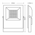 LED reflektor 100W, 15000 lm, 5000K semleges fehér, IP66, fekete - LF4025N