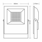 LED reflektor 200W, 30000 lm, 5000K semleges fehér, IP66, fekete, IP66 - LF4027N