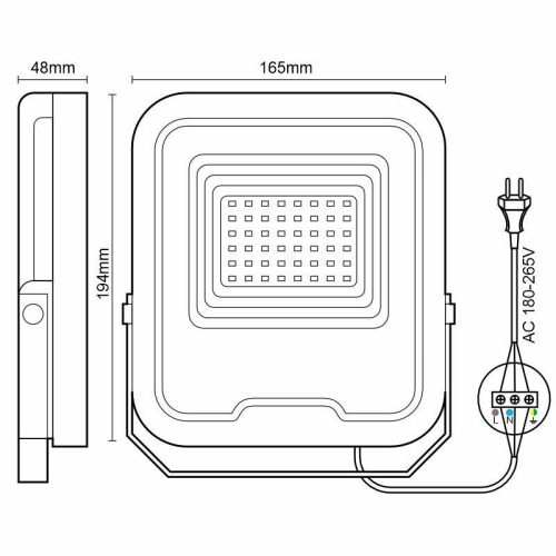 LED Reflektor 30W 165x194x48mm 3000K–6500K+RGB IP65 LF6033W