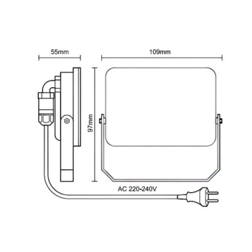 LED reflektor 10W, 950 lm, 4000K semleges fehér, IP65, 109x97x55 mm - LF7021