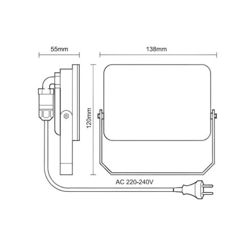 LED reflektor 20W, 1900 lm, 4000K semleges fehér, IP65, 138x120x50 mm - LF7022