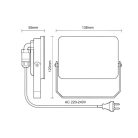 LED Reflektor 20W 1900lm Természetes fehér 4000K Fekete IP65 - LF7022