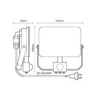 LED Reflektor 30W 2850lm Természetes fehér 4000K Fekete PIR IP44 - LF7023S