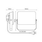 LED reflektor 30W, 2850 lm, 4000K semleges fehér, IP65, 163x140x54 mm - LF7023