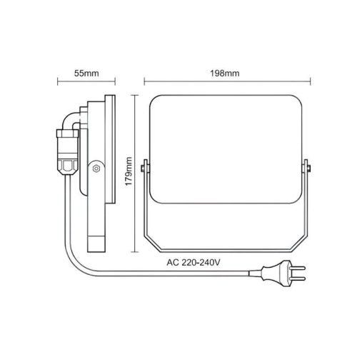 LED reflektor 50W, 4750 lm, 4000K semleges fehér, IP65, 198x179x55 mm - LF7024