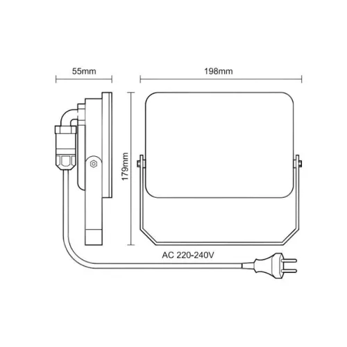 LED reflektor 50W, 4750 lm, 4000K semleges fehér, IP65, 198x179x55 mm - LF7024
