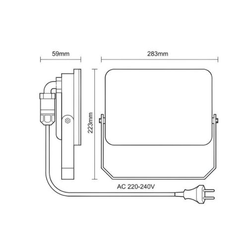 LED Reflektor 100W 4000K IP65 283x223x59mm - LF7025