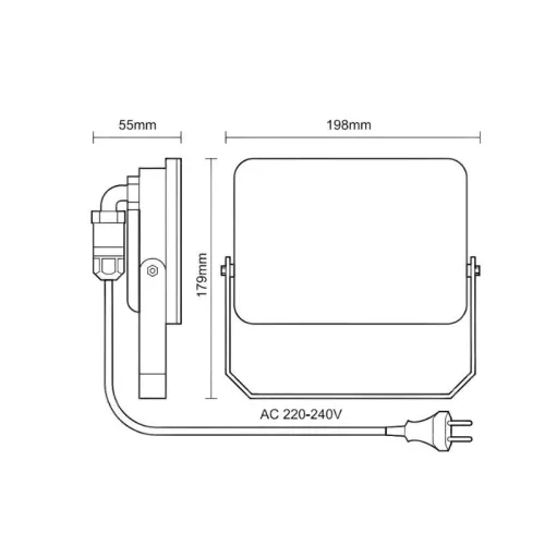 LED Reflektor 50W 4000K IP65 198x179x55mm - LF7124