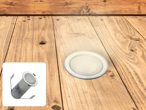 LED padlóvilágító 0,4W 12V DC, IP67, meleg fehér 2800K, Ø18x26mm - LFL110