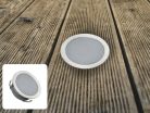 LED padlóvilágítás 0,6W DC12V, 6 lm, IP67, meleg fehér, fém, Ø30x13,5mm - LFL111