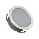 LED padlóvilágítás 0,6W DC12V, 6 lm, IP67, meleg fehér, fém, Ø30x13,5mm - LFL111