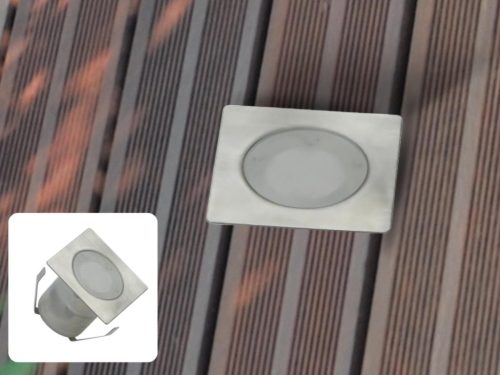 LED padlóvilágítás 0,6W DC12V, 40 lm, IP67, természetes fehér, fém, 30x30x26mm - LFL112S