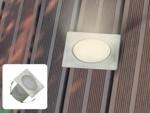 LED padlóvilágítás 0,6W DC12V, 40 lm, IP67, természetes fehér, fém, 30x30x26mm - LFL112S