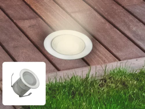 LED padlóvilágítás 0,6W DC12V, 40 lm, IP67, természetes fehér, fém, Ø30x26mm - LFL112