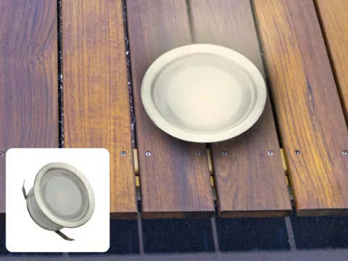 LED padlóvilágítás 0,4W DC12V, 40 lm, IP67, természetes fehér, fém, 30x30x26mm - LFL113