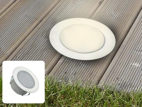LED padlóvilágítás 1,5W, 110 lm, 2800K meleg fehér, IP67, Ø60x26 mm - LFL114