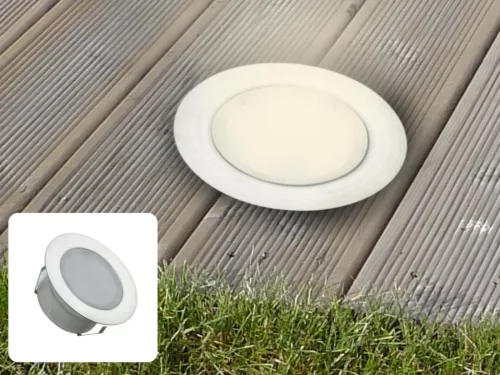 LED padlóvilágítás 1,5W, 110 lm, 2800K meleg fehér, IP67, Ø60x26 mm - LFL114