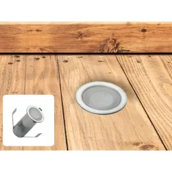   LED padlóvilágítás 0,4W DC12V, 7 lm, IP67, természetes fehér, fém, Ø18x26mm - LFL120