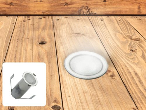 LED padlóvilágítás 0,4W DC12V, 7 lm, IP67, természetes fehér, fém, Ø18x26mm - LFL120