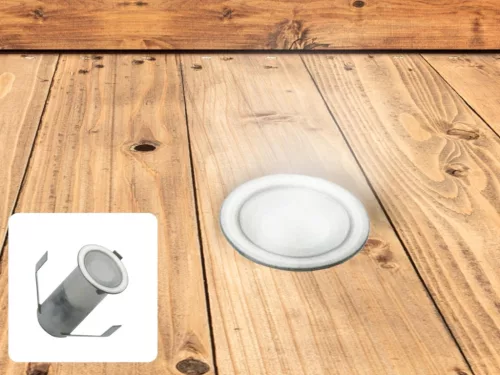 LED padlóvilágítás 0,4W DC12V, 7 lm, IP67, természetes fehér, fém, Ø18x26mm - LFL120