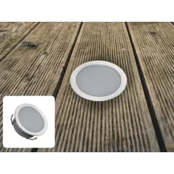   LED padlóvilágítás 0,6W DC12V, 6 lm, IP67, természetes fehér, fém, Ø30x13,5mm - LFL121