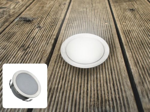 LED padlóvilágítás 0,6W DC12V, 6 lm, IP67, természetes fehér, fém, Ø30x13,5mm - LFL121