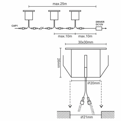 LED padlóvilágítás 0,6W / IP67 FL113 / 4000K - LFL122S