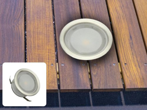 LED padlóvilágítás 0,4W DC12V, 59 lm, IP67, természetes fehér, fém, Ø39,5x20mm - LFL123