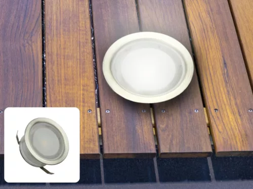 LED padlóvilágítás 0,4W DC12V, 59 lm, IP67, természetes fehér, fém, Ø39,5x20mm - LFL123