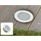 LED padlóvilágítás 1,5W DC12V, 110 lm, IP67, természetes fehér, fém, Ø60x26mm - LFL124
