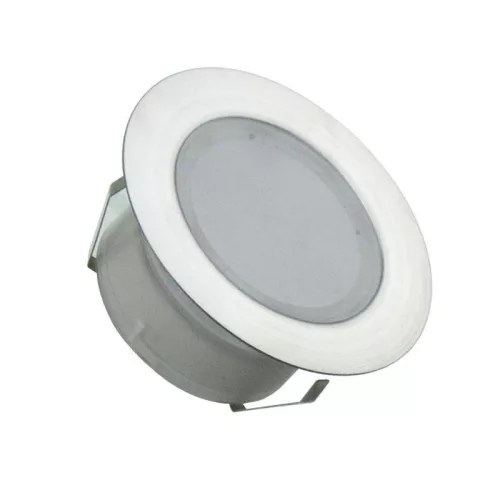 LED padlóvilágítás 1,5W DC12V, 110 lm, IP67, természetes fehér, fém, Ø60x26mm - LFL124