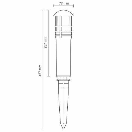LED Kerti lámpa 3W 70lm 2800K Fekete IP65 - LGL211