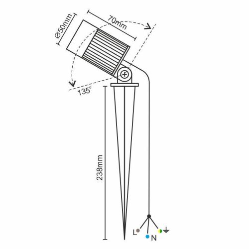 LED kerti világítás 7W AC85-264V, IP67, meleg fehér 2800K, Ø50x70mm - LGL413