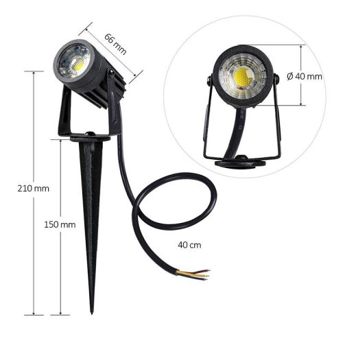 LED kerti világítás 3W AC85-264V, IP67, természetes fehér 4000K, Ø40x66mm - LGL421