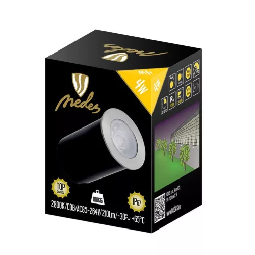 LED padlóvilágítás 4W, 210 lm, 2800K meleg fehér, IP67, Ø65x57 mm - LGL514