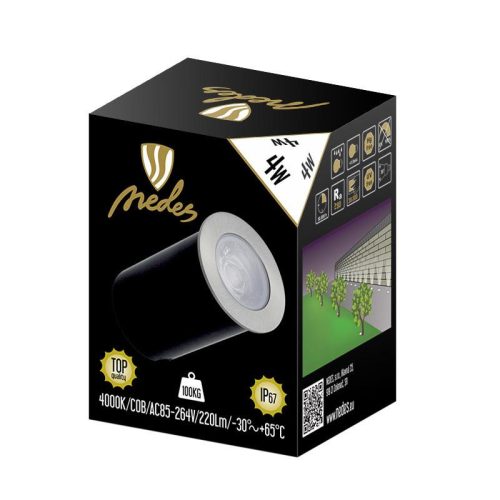 LED padlólámpa 4W, IP67 vízálló, 4000K természetes fehér, 30° sugárzás, 100kg terhelhetőség - LGL524