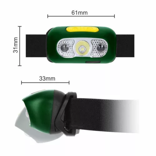 LED tölthető fejlámpa 5W 230Lm mozgásérzékelő IP66 61x31x33 mm - LH02R