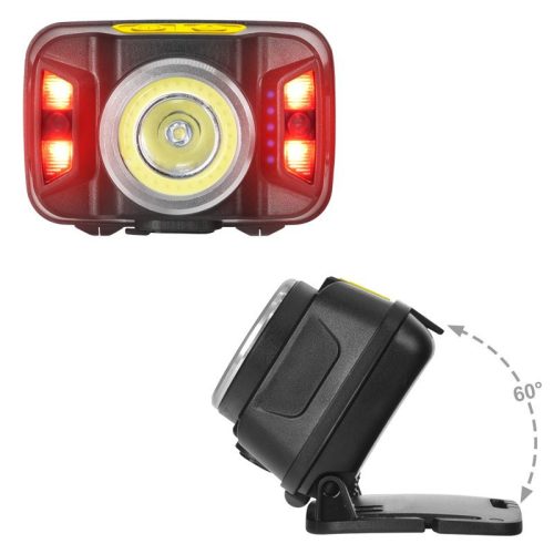 LED tölthető fejlámpa 5W CREE + vörös LED, szenzorral, IPX4, 70x48,5x41 mm - LH05R