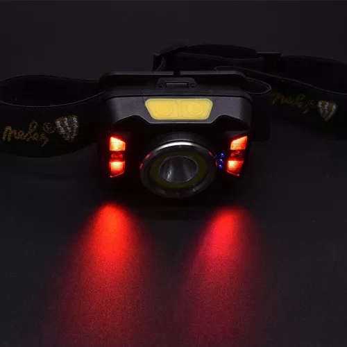 LED tölthető fejlámpa 5W CREE + vörös LED, szenzorral, IPX4, 70x48,5x41 mm - LH05R