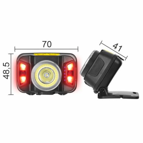 LED tölthető fejlámpa 5W CREE + vörös LED, szenzorral, IPX4, 70x48,5x41 mm - LH05R