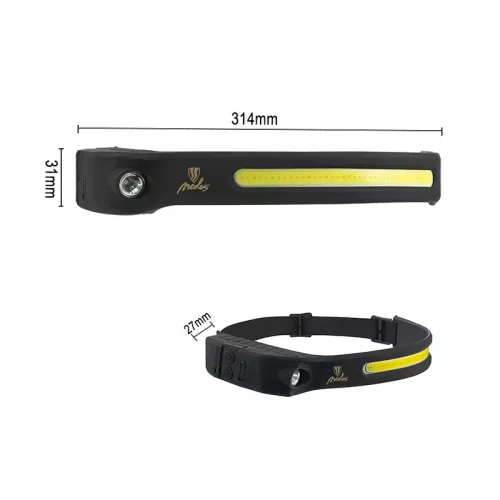 LED Fejlámpa 5W Fehér / Piros fény 500lm 2000mAh, USB-C IP44 - LH07R