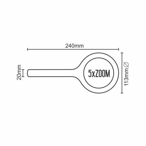 Nagyító LED világítással 5x zoom 6000K IPX4 kézi - LM102