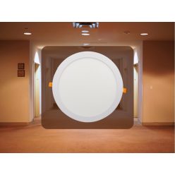   Beépíthető kör alakú LED panel 24W, 1820 lm, 2800K meleg fehér, IP20, Ø300x19 mm - LPL115
