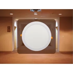   Beépíthető kör alakú LED panel 24W, 1820 lm, 2800K meleg fehér, IP20, Ø300x19 mm - LPL115