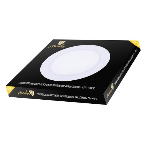 Beépíthető kör alakú LED panel 24W, 1820 lm, 2800K meleg fehér, IP20, Ø300x19 mm - LPL115